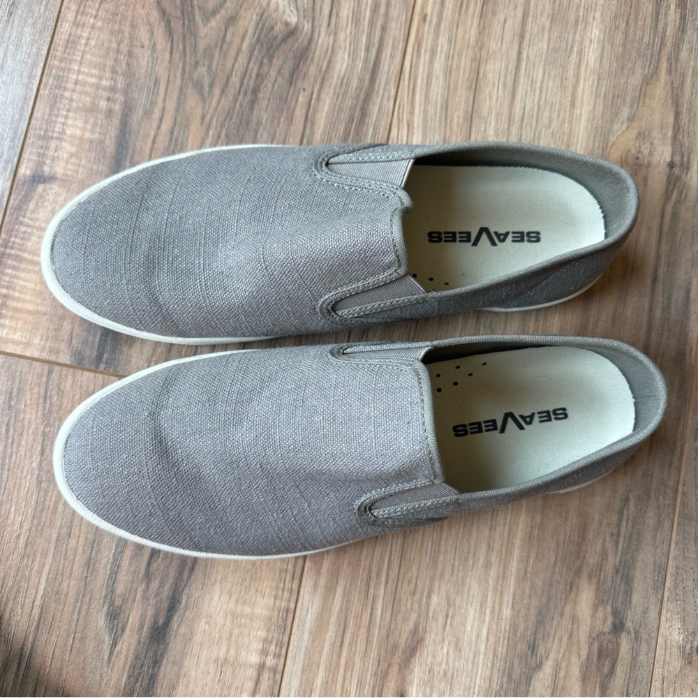 SEAVEES BAJA Slip On Sneakers -Linen - Men Sz 10 - Gray Canvas - Picture 2 of 6